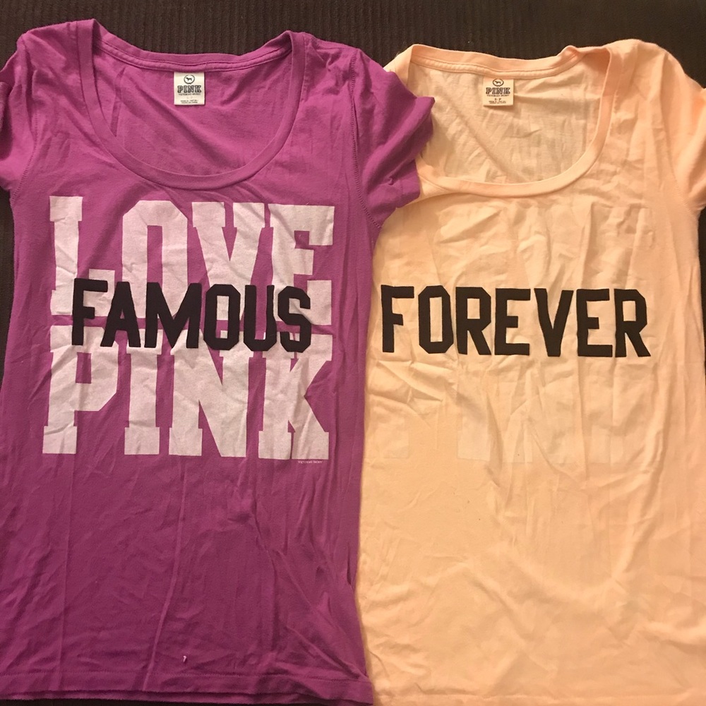 2 Victoria Secret PINK T-Shirt size Small